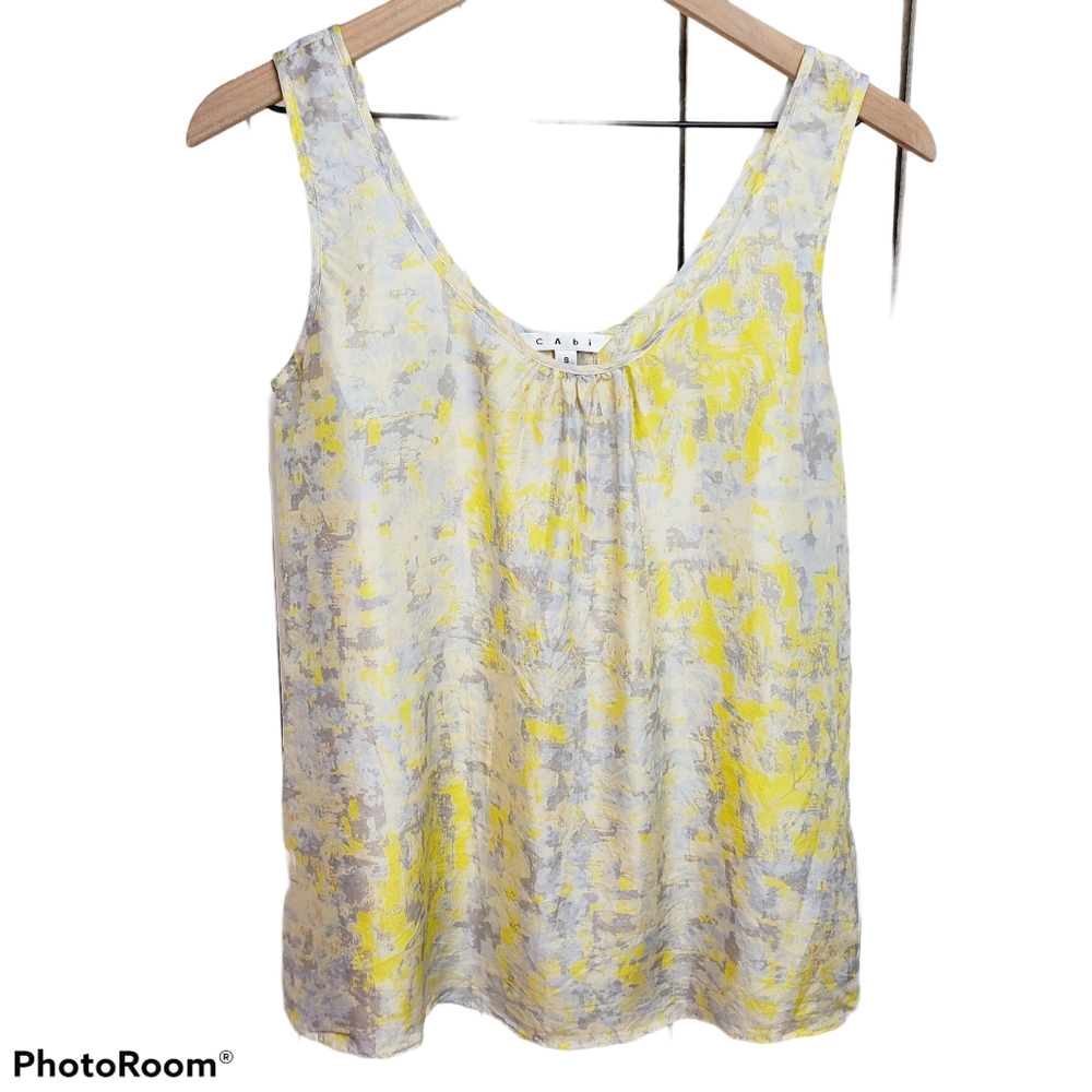 CAbi | 100% Silk Sleeveless Marbled Womens Small Tank Top